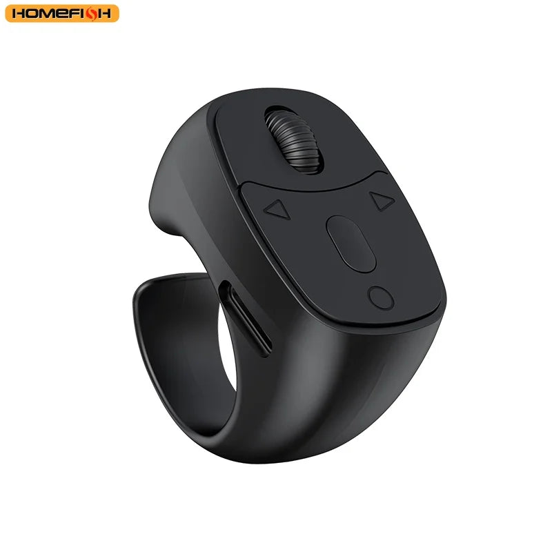 Cell Phone Scrolling Ring Wireless Finger Shutter Remote Control Page Turner Mobile Phone Controller BT For Travel
