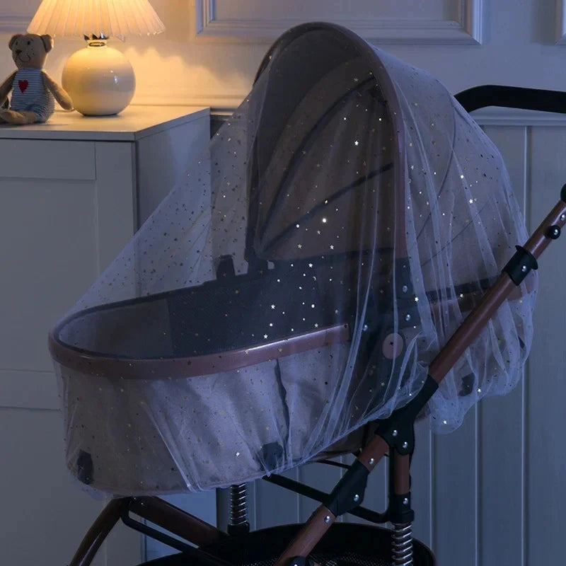 Stroller Mosquito Net Baby Anti-mosquito Full-Cover Printed Cart Universal Elastic Mesh Mosquito Net Stroller Accessories