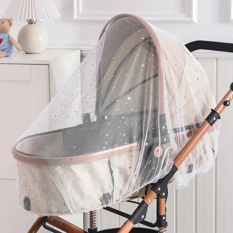 Stroller Mosquito Net Baby Anti-mosquito Full-Cover Printed Cart Universal Elastic Mesh Mosquito Net Stroller Accessories