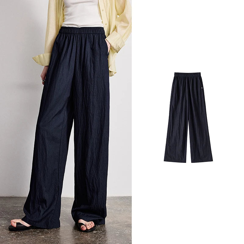 TOYOUTH Women Wide-Leg Casual Pants 2026 Spring New Effortless Versatile Relaxed Yamamoto-Style Lounge Trousers
