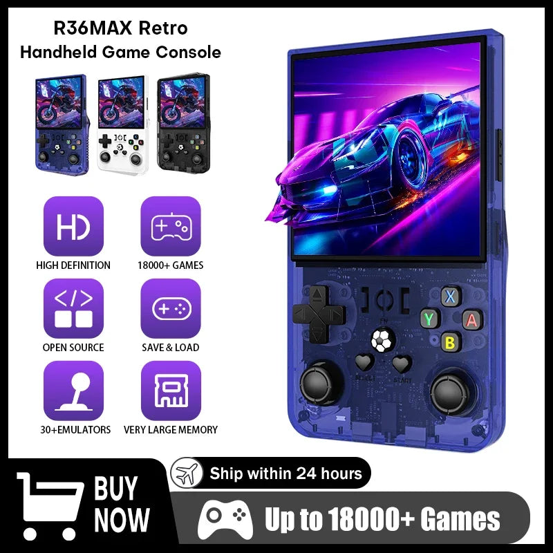 AISLPC R36Max Handheld Game Console Open Source 4.0 Inch Screen RK3326 Chip 18000+Game Portable Pocket Video Player Ship From US