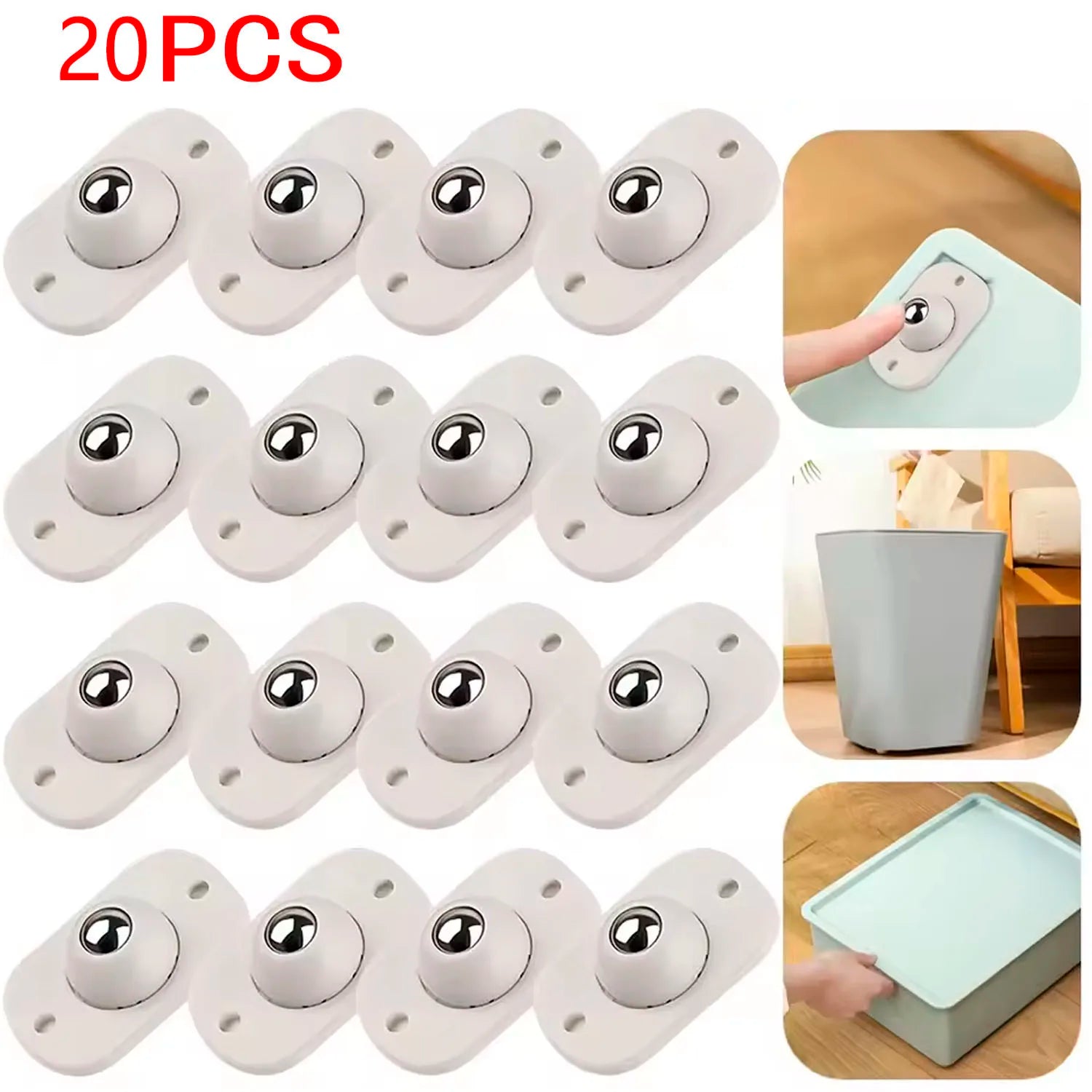 Self Adhesive Caster Mini Swivel Wheels Stainless Steel Universal 360 Degree Rotation Pulley for Furniture Storage Box