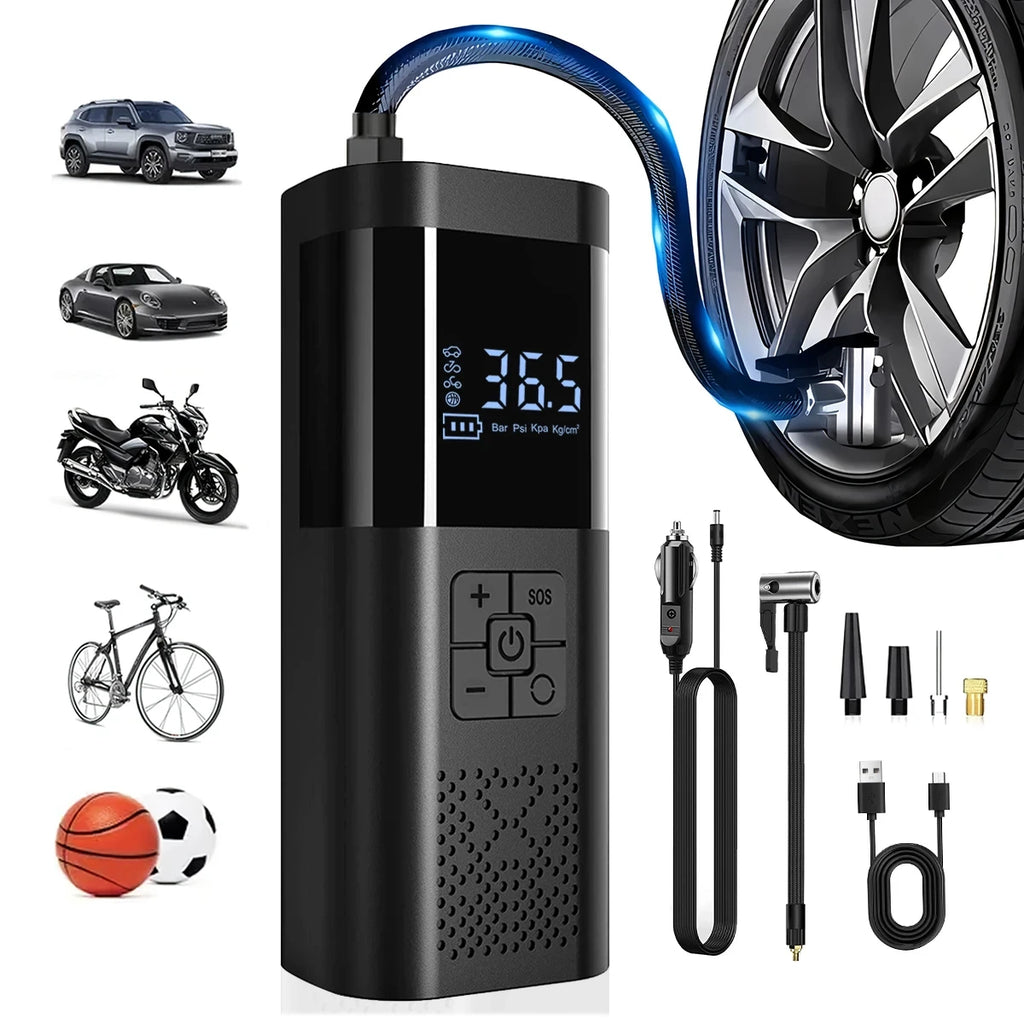 Car wireless portable inflation pump 2-in-1 car mounted multifunctional high-power digital display inflation pump