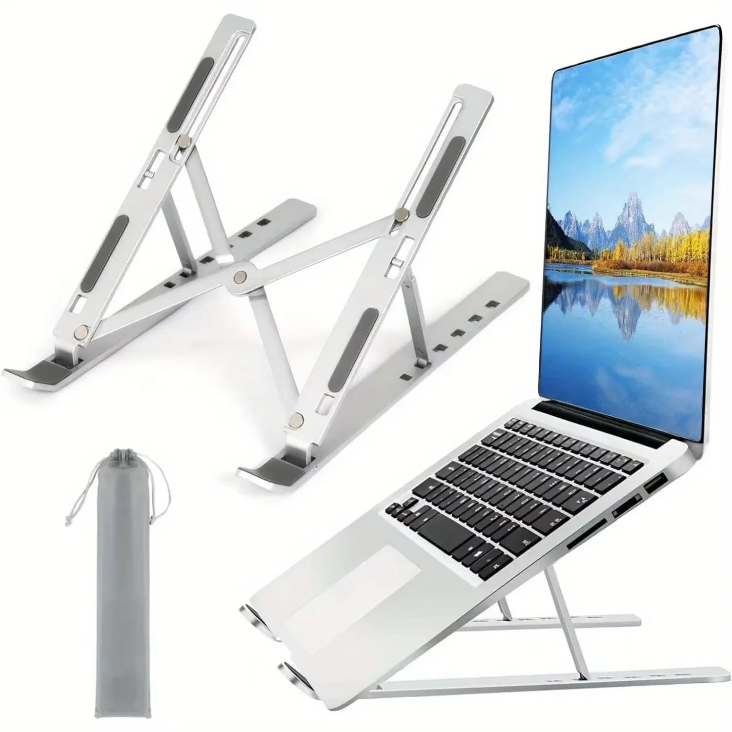 Adjustable Foldable Laptop Stand Portable ABS Plastic Notebook Holder Desktop Riser For MacBook iPad Tablet