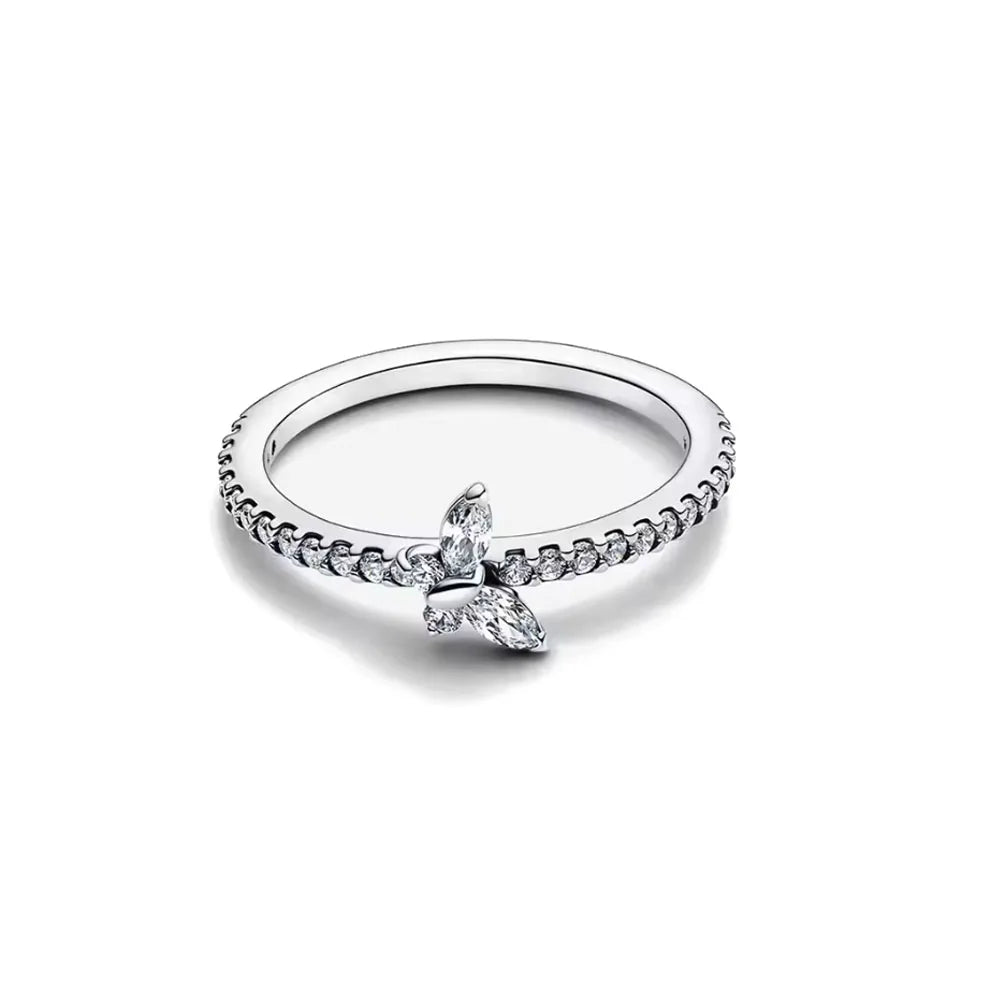2026 New 925 Silver Heart, Butterfly, Flower Ring, Suitable for Wedding Women to Wear Exquisite High Quality Jewelry