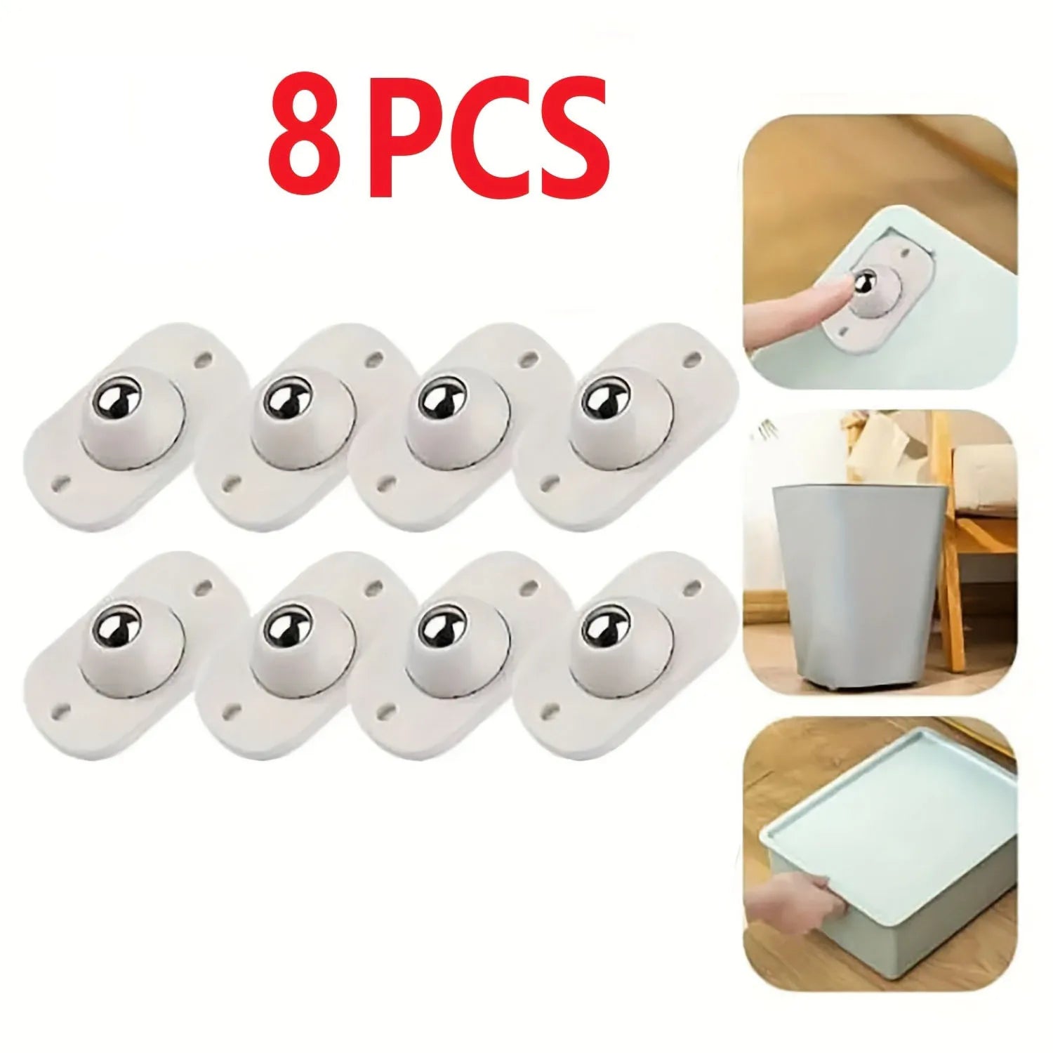 Self Adhesive Caster Mini Swivel Wheels Stainless Steel Universal 360 Degree Rotation Pulley for Furniture Storage Box
