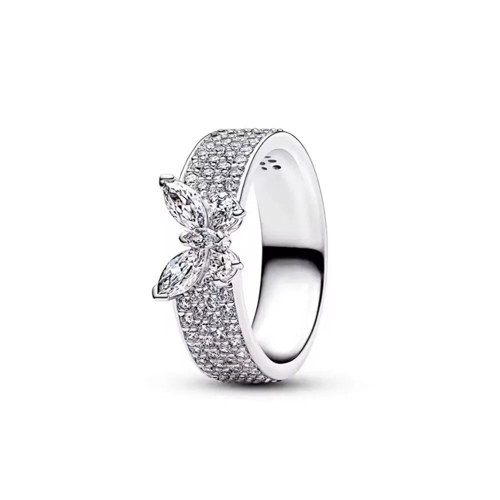2026 New 925 Silver Heart, Butterfly, Flower Ring, Suitable for Wedding Women to Wear Exquisite High Quality Jewelry
